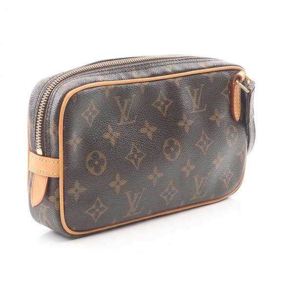 LOUIS VUITTON Authentic Brown Monogram Leather Shoulder Bag